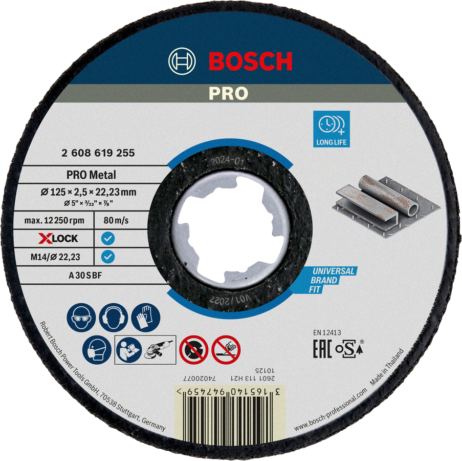 Bosch PRO Metal Bonded Cutting Disc X-Lock 125mm.