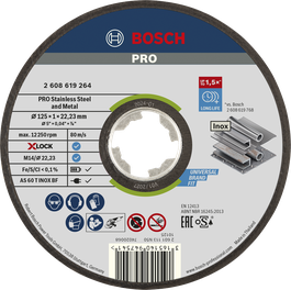 Bosch PRO stainless steel and metal X-Lock cutting disc 125mm.