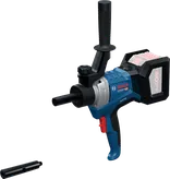 Bosch GRW 18V-120 cordless mud mixer with side handle.