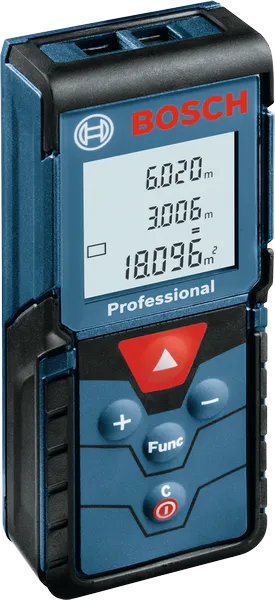 Bosch GLM 40 laser measure, digital distance and area tool.