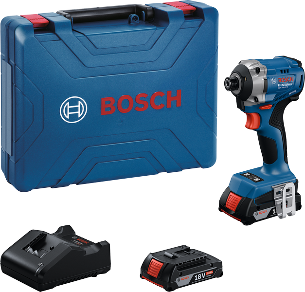 Bosch GDR 18V-215 cordless impact driver set.