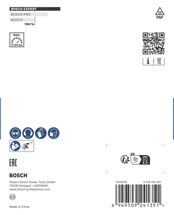 EXPERT Multi Material Carbide Grinding Head Medium, Flat, X-LOCK, 115 mm, 22.23 mm Bosch EXPERT Multi Material Carbide Grinding Head 115 mm.