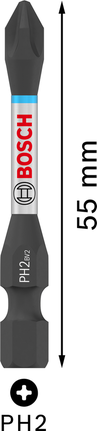 PRO Phillips Impact Bit, PH2, 55 mm, 15 pcs Bosch PRO Phillips Impact Bit PH2 55mm for screwdriving.
