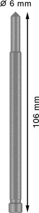 Pilot Pin for PRO Metal TCT Annular Cutter, 6 x 106 mm Bosch pilot pin for PRO Metal TCT annular cutter 6x106 mm.