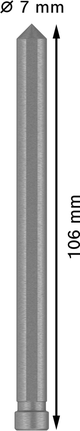 Pilot Pin for PRO Metal TCT Annular Cutter, 7 x 106 mm Bosch pilot pin for PRO Metal TCT Annular Cutter, 7 x 106 mm.