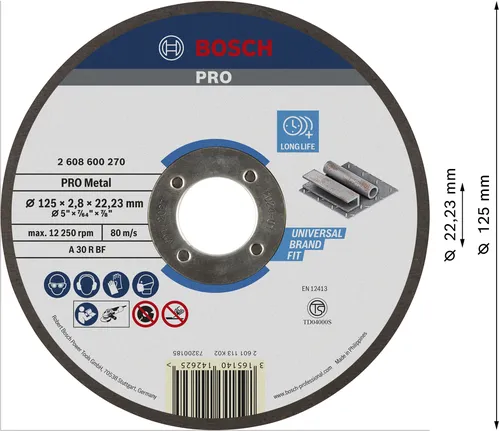 Bosch PRO Metal Cutting Disc 125mm long life.