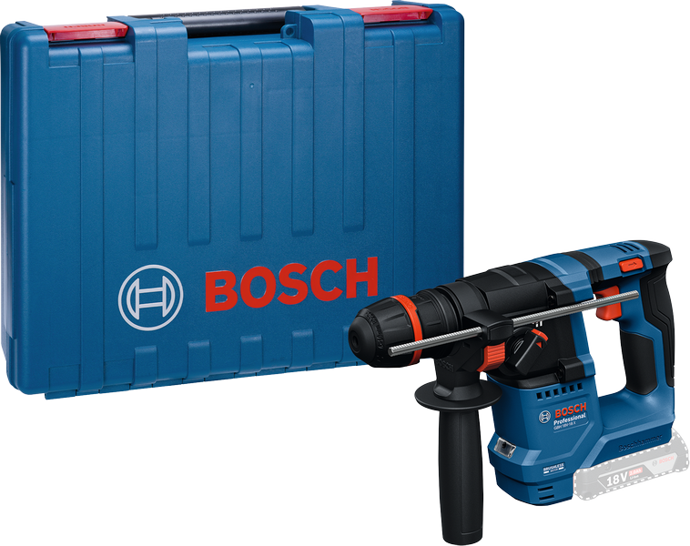 Bosch GBH 18V-18 rotary hammer with carrying case.