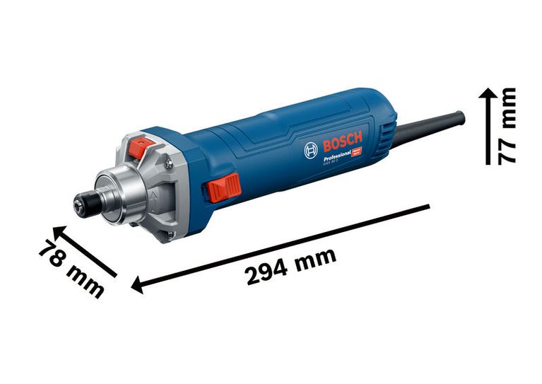 GGS 30 S Bosch GGS 30 S straight grinder with dimensions shown.