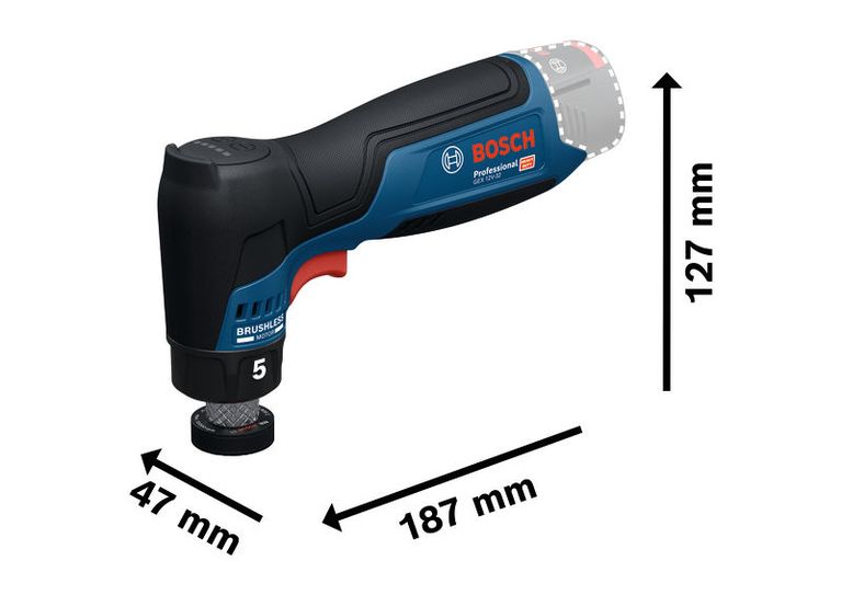 Bosch GEX 12V-32 cordless random orbit sander dimensions.