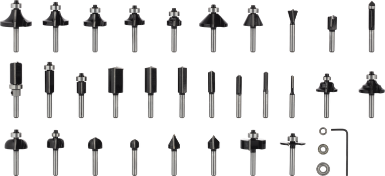 Bosch PRO Router Bit Mixed Set 30 pcs with 1/4 inch shank.