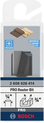 Bosch PRO router straight bit 3/4″ 1/4″ shank.