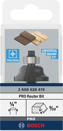 Bosch PRO Roman Ogee router bit 5/32″ radius 1/4″ shank.