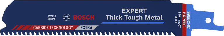 EXPERT ‘Thick Tough Metal’ S 955 CHC Reciprocating Saw Blade 1-pc Bosch EXPERT Thick Tough Metal S 955 CHC reciprocating saw blade.