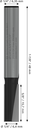 PRO Router Bit Bosch PRO Router Straight Bit 1/4 inch two flutes.