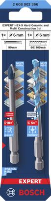 Bosch EXPERT HEX-9 Hard Ceramic and Multi Construction drill bit set 6 mm.