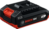 Bosch 18V 2Ah cordless tool battery pack.