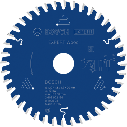Object #200575871: 2608902136_bo_pro_u_f_1 Bosch EXPERT Wood Circular Saw Blade 120mm T40.