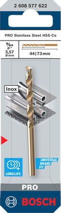 Bosch PRO HSS-Co 3.57 mm twist drill bit.