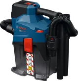 Bosch GAS18V-6LS cordless dust extractor with hose.