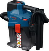 Bosch GAS18V-6LS cordless dust extractor with hose.