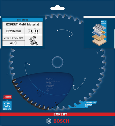 EXPERT Multi Material Bosch EXPERT Multi Material 216×30 mm saw blade.