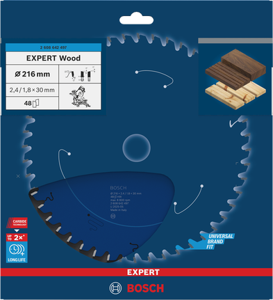 Bosch EXPERT Wood circular saw blade 216×2.4/1.8×30 mm T48.