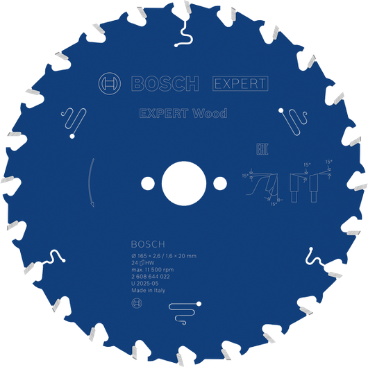 EXPERT Wood Circular Saw Blade Bosch EXPERT Wood circular saw blade, 165 mm T24.