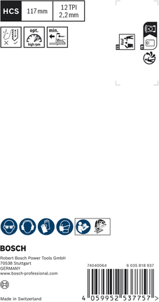 Bosch EXPERT Wood 2-side clean T 308 B Jigsaw Blade 117mm.