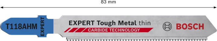 EXPERT Tough Metal thin T118AHM Bosch EXPERT Stainless Steel T118AHM carbide jigsaw blade.