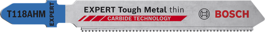 EXPERT Tough Metal thin T118AHM Jigsaw Blade Bosch EXPERT Tough Metal T118AHM jigsaw blade, carbide teeth.