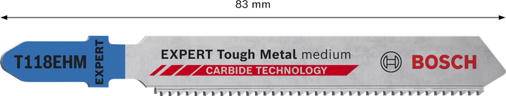 EXPERT Tough Metal medium T118EHM Bosch EXPERT Tough Metal T118EHM jigsaw blade, carbide.