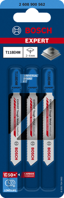 EXPERT Tough Metal medium T118EHM Bosch EXPERT Tough Metal T118EHM jigsaw blades, carbide.