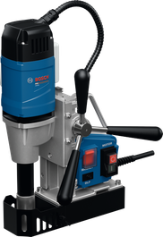 Bosch GBM 38 magnetic core drill for precise metal drilling.