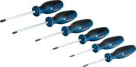 Bosch TX screwdriver set 6 pcs with ergonomic handles.