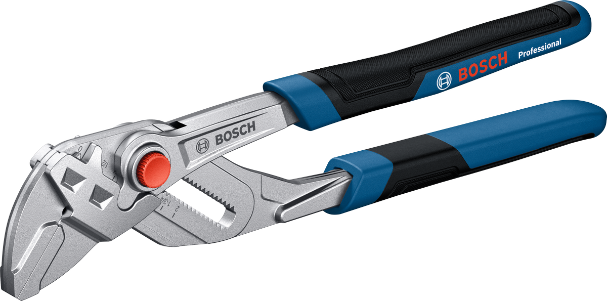 Bosch Sanitary Pliers Wrench 250 mm with ergonomic handle.