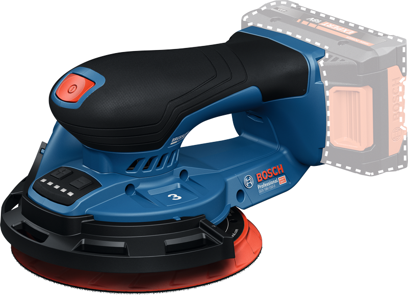 Bosch GEX 18V-150-3 cordless random orbit sander.