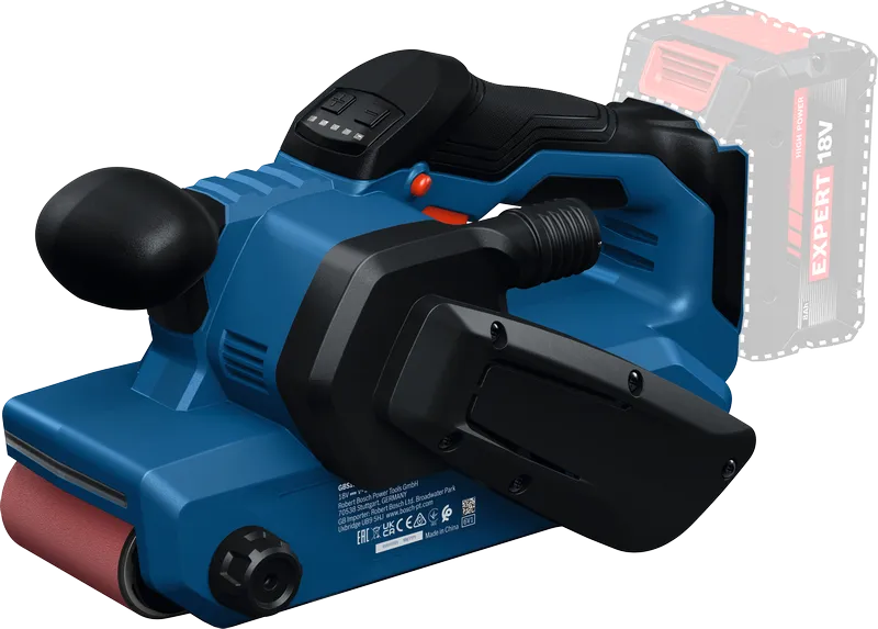 Bosch GBS18V-75 belt sander with 18V battery slot.
