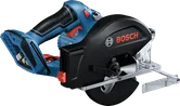 Bosch GKM 18V-50 cordless circular saw for wood cutting.