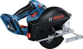 Bosch GKM 18V-50 cordless circular saw for wood cutting.
