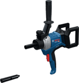 Bosch GRW 18V-120 cordless mixing drill with side handle.