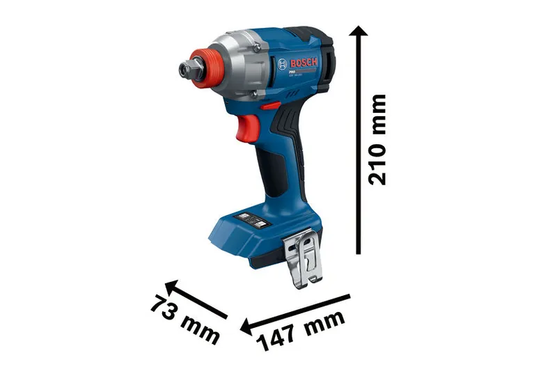 Bosch GDX 18V-285 cordless impact driver dimensions shown.