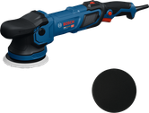 Bosch GPX9-125S random orbit polisher with pad.