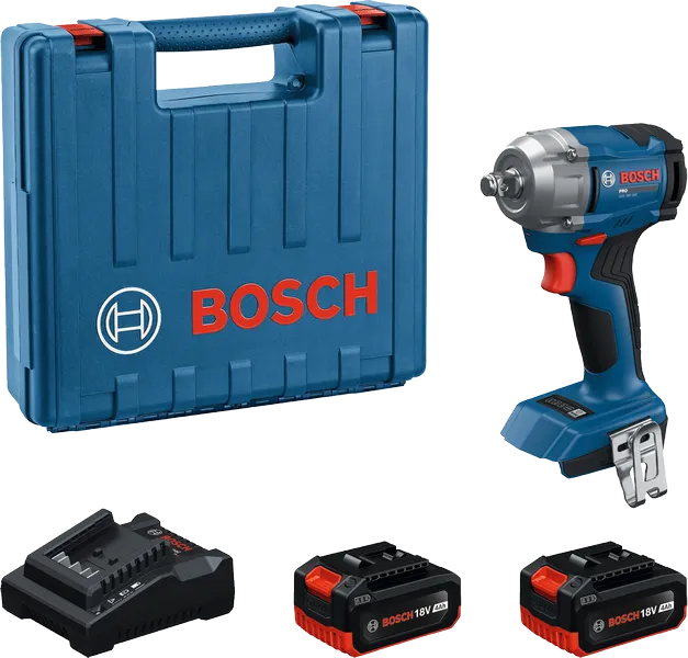 Bosch GDS 18V-350 cordless impact wrench set.