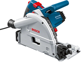 Bosch GKT 55 GCE track circular saw for precise cutting.