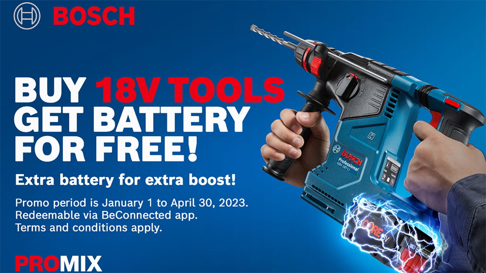 A Bosch Professional 18V power tool with a drill bit against a blue backdrop.